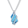 Thumbnail Image 1 of Blue & White Crystal Necklace Sterling Silver 18"