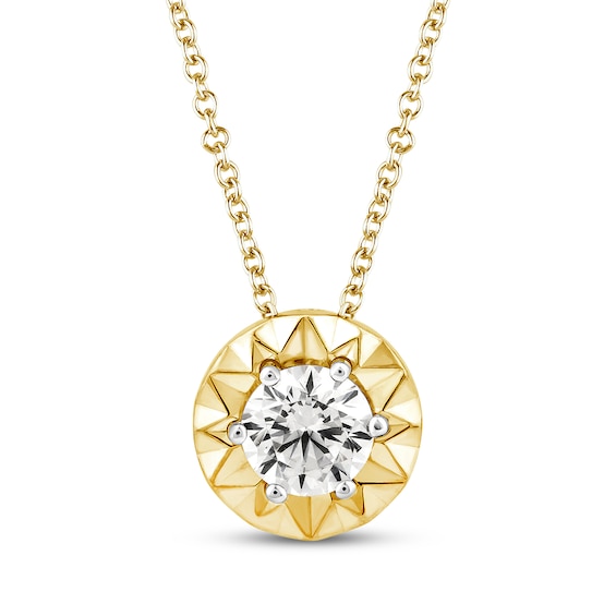Round-Cut Diamond Solitaire Necklace 1/4 ct tw 14K Yellow Gold 18" (I/I2)