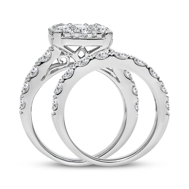 Main Image 2 of Adore Lab-Grown Diamonds Emerald-Cut Halo Bridal Set 7 ct tw 18K White Gold