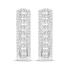 Thumbnail Image 2 of Baguette & Round-Cut Diamond Hoop Earrings 1/2 ct tw 10K White Gold