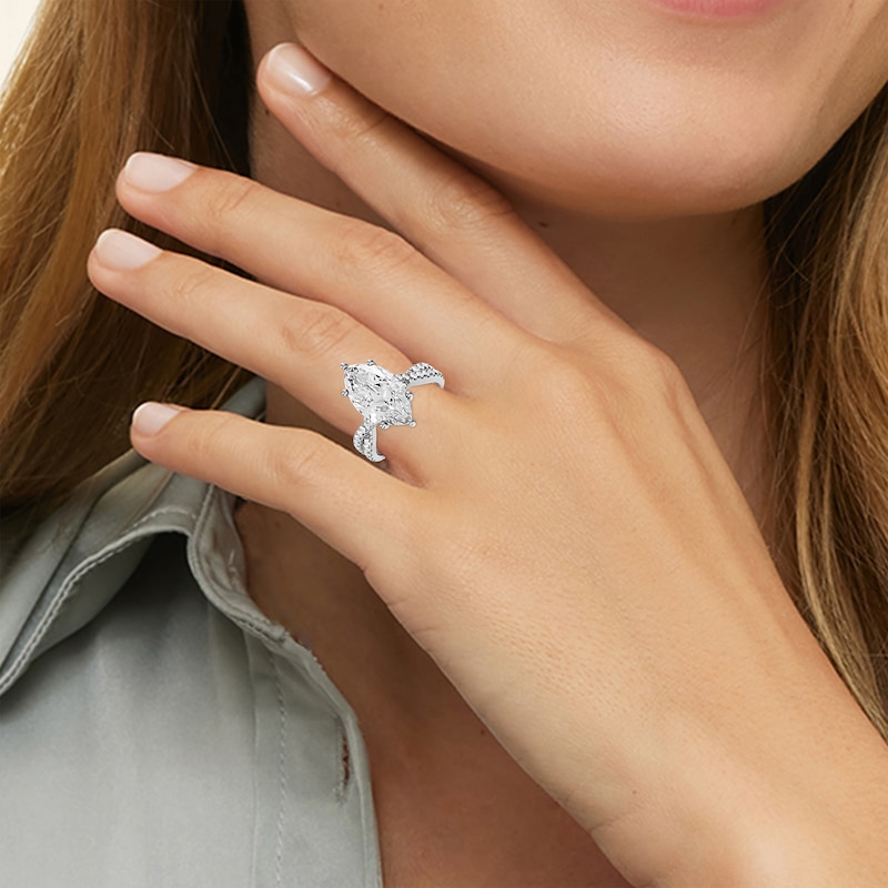 Main Image 5 of Adore Lab-Grown Diamonds Marquise-Cut Engagement Ring 4-1/3 ct tw 14K White Gold