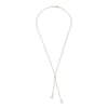 Thumbnail Image 2 of Cultured Pearl Lariat Double Drop Mirror Chain Necklace 10K Yellow Gold 17"