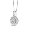 Thumbnail Image 2 of Diamond Double-Halo Necklace 1/2 ct tw 14K White Gold 18"