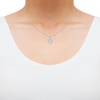Thumbnail Image 4 of Diamond Double-Halo Necklace 1/2 ct tw 14K White Gold 18"