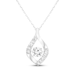 Unstoppable Love Lab-Grown Diamond Marquise Frame Necklace 1/3 ct tw 10K White Gold 18"