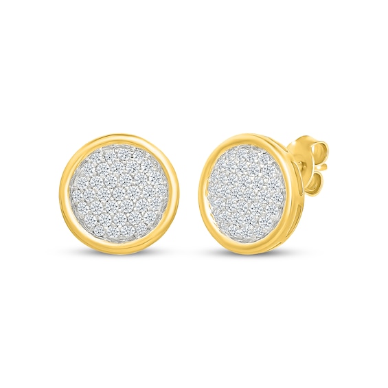 KAY Lab-Grown Diamonds Multi-Stone Stud Earrings 1/2 ct tw 24K Yellow Gold Vermeil Sterling Silver