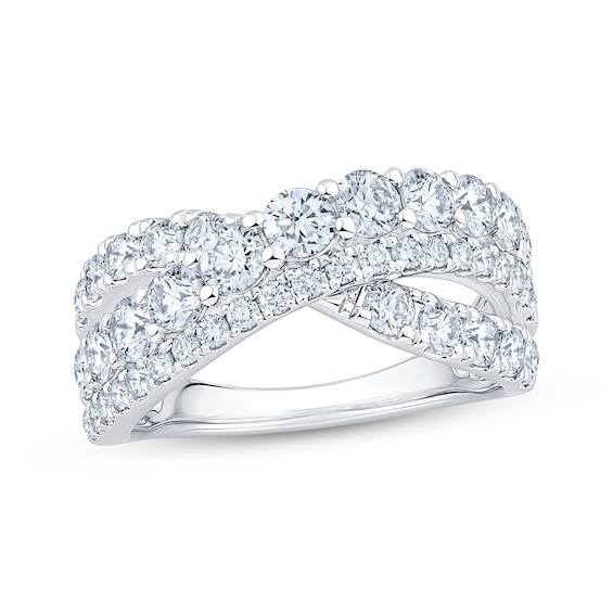 KAY Lab-Grown Diamonds Round-Cut Crossover Ring 2 ct tw 10K White Gold