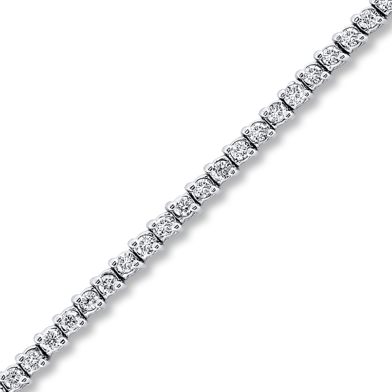 Main Image 1 of Diamond Line Bracelet 2 cts tw Round-cut 14K White Gold