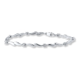 Diamond Bracelet Sterling Silver 7.5&quot; Length