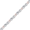 Thumbnail Image 1 of Infinity Bracelet 1/8 ct tw Diamonds Sterling Silver & 10K Rose Gold