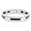 Thumbnail Image 0 of Men's Bracelet 1/10 ct tw Diamonds Stainless Steel/Leather