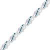 Thumbnail Image 1 of Diamond Heart Bracelet 1/6 cttw Blue/White Sterling Silver