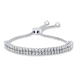 Diamond Bolo Bracelet 1/4 ct tw Round-cut Sterling Silver
