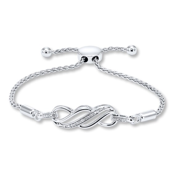 Diamond Bolo Bracelet Sterling Silver