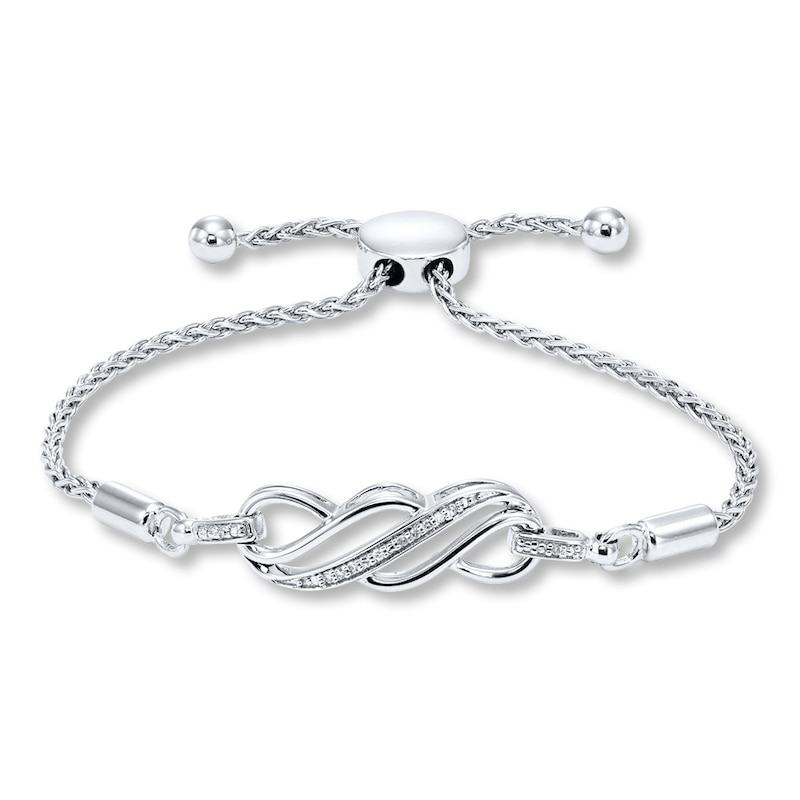 Main Image 1 of Diamond Bolo Bracelet Sterling Silver