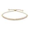 Thumbnail Image 1 of Diamond Bolo Bracelet 1/4 ct tw Round-cut 10K Yellow Gold
