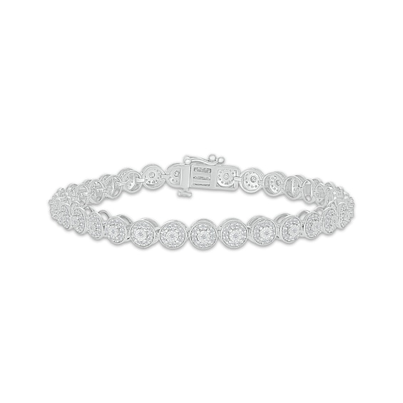 Diamond Bracelet 1 ct tw Round-cut 10K White Gold 7.25"