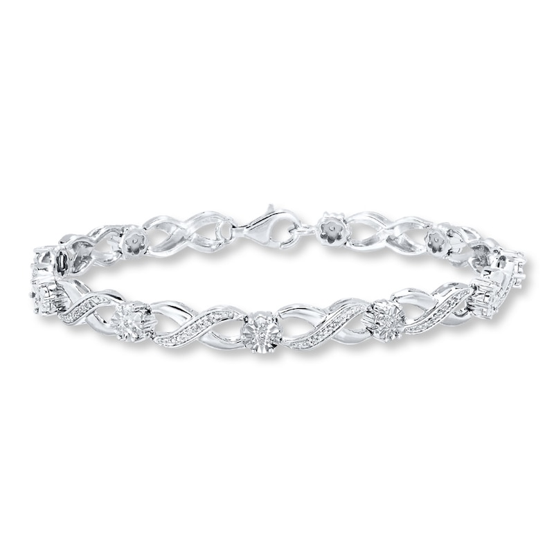 Main Image 1 of Diamond Bracelet 1/4 carat tw Sterling Silver 7.25"