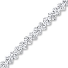 Diamond Bracelet 1/3 ct tw Round-cut Sterling Silver 7.25"