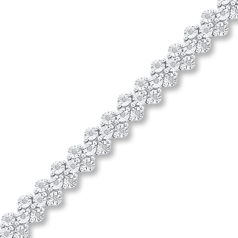 Diamond Bracelet 1/3 ct tw Round-cut Sterling Silver 7.25"