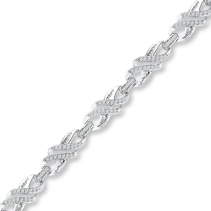 Main Image 1 of Diamond Bracelet 1 ct tw Round-cut Sterling Silver