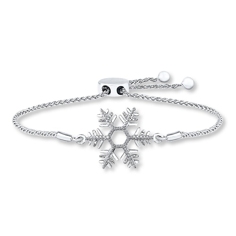 Snowflake Bolo Bracelet Diamond Accents Sterling Silver | Kay Outlet