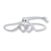 Thumbnail Image 1 of Diamond Heart Bolo Bracelet Sterling Silver 9.5"