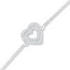 Thumbnail Image 1 of Diamond Heart Anklet 1/10 ct tw Round-cut Sterling Silver