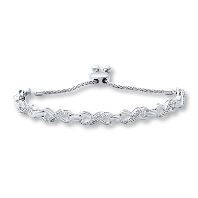 Diamond Infinity Bolo Bracelet 1/2 ct tw Sterling Silver