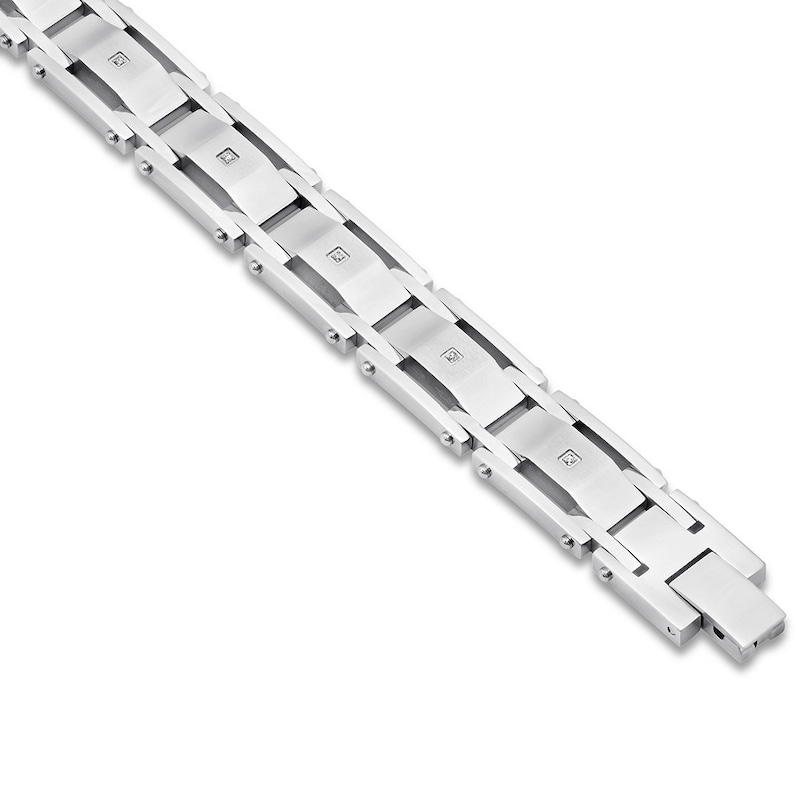 Men's Diamond Bracelet 1/20 ct tw Round-cut Stainless Steel