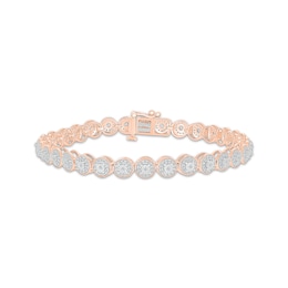 Diamond Bracelet 1 ct tw Round-cut 10K Rose Gold 7.25"