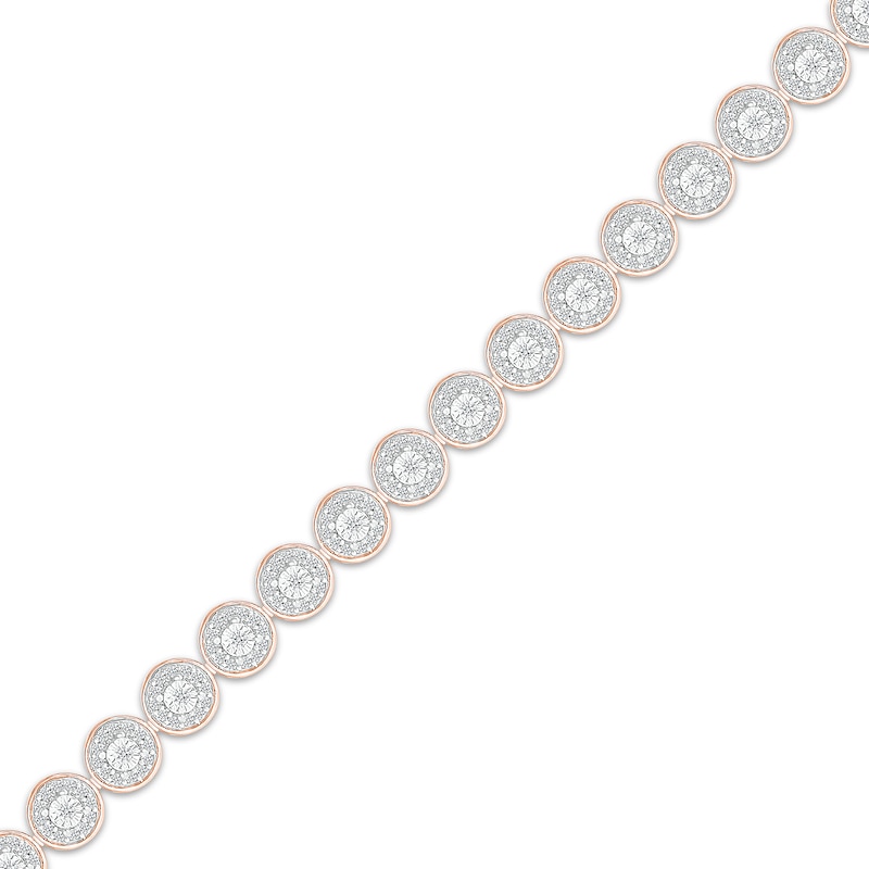 Main Image 2 of Diamond Bracelet 1 ct tw Round-cut 10K Rose Gold 7.25"
