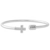 Thumbnail Image 1 of "Faith" Diamond Cross Bangle Bracelet 1/8 ct tw Sterling Silver