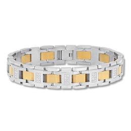 Men's Diamond Bracelet 3/4 ct tw Stainless Steel/Ion-Plating 8.5&quot;