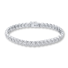 Diamond Bracelet 3/8 ct tw Round-cut Sterling Silver 7.75&quot;