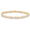Thumbnail Image 1 of Baguette & Round-Cut Diamond Infinity Bracelet 1 ct tw 10K Yellow Gold 7.5"