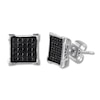 Thumbnail Image 0 of Men's Black Diamond Earrings 1/4 ct tw Round-cut Stainless Steel