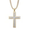 Thumbnail Image 0 of Men's Diamond Cross Necklace 1/4 ct tw Round 10K Yellow Gold