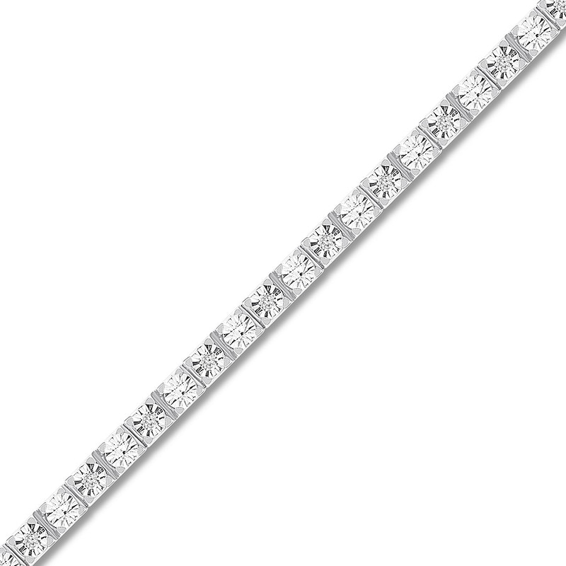 Diamond Bracelet 1/10 ct tw Round-cut Sterling Silver 7.5"