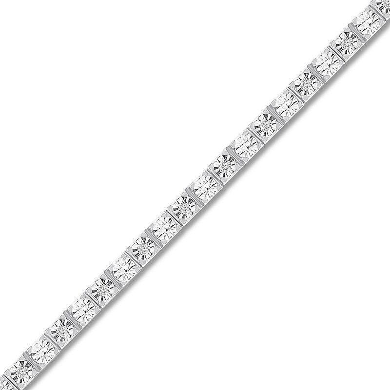 Main Image 1 of Diamond Bracelet 1/10 ct tw Round-cut Sterling Silver 7.5"