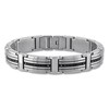 Thumbnail Image 1 of Men's Black Diamond Bracelet 1/2 ct tw Stainless Steel 8.5"