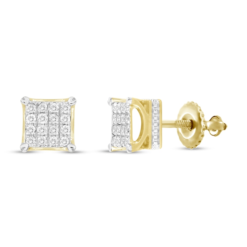 Main Image 1 of Men's Diamond Earrings 1/2 ct tw 10K Yellow Gold