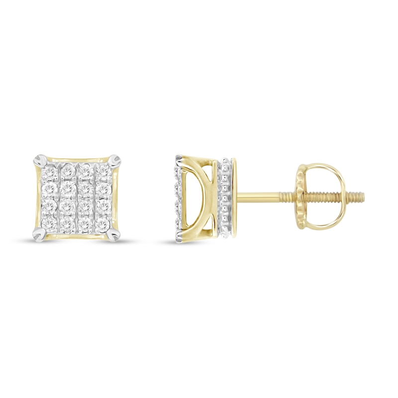 Main Image 2 of Men's Diamond Earrings 1/2 ct tw 10K Yellow Gold