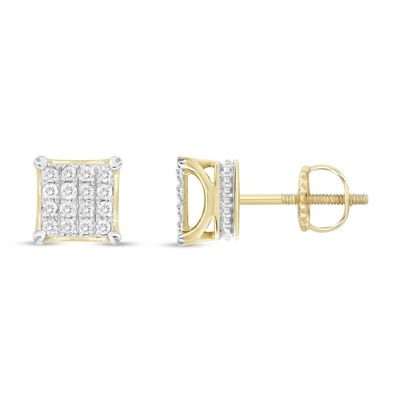 Men's Diamond Earrings 1/2 ct tw 10K Yellow Gold