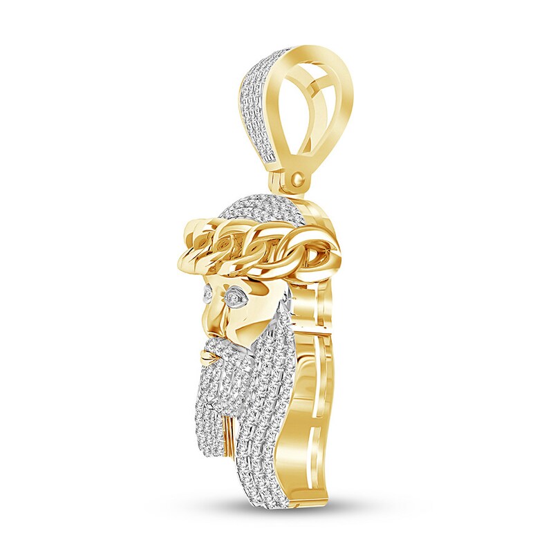 Men’s Diamond Jesus Pendant 1/2 ct tw 10K Yellow Gold