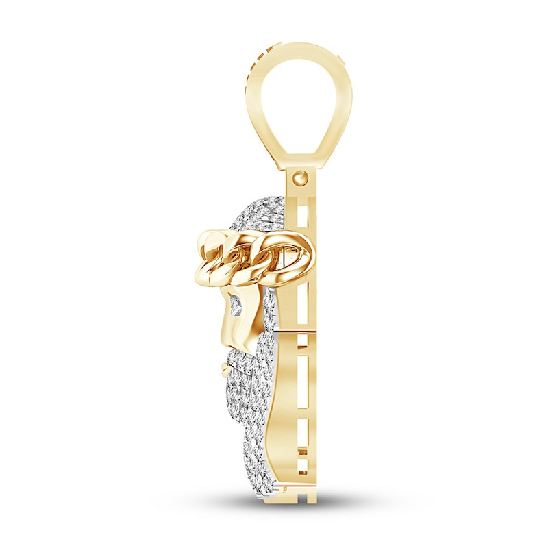 Men’s Diamond Jesus Pendant 1/2 ct tw 10K Yellow Gold