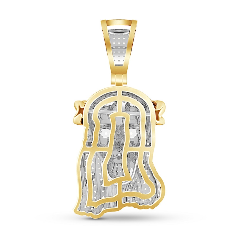 Men’s Diamond Jesus Pendant 1/2 ct tw 10K Yellow Gold