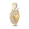 Thumbnail Image 1 of Men’s Diamond Lion Head Pendant 1 ct tw 14 Yellow Gold-Plated