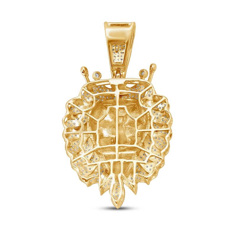 Men’s Diamond Lion Head Pendant 1 ct tw 14 Yellow Gold-Plated