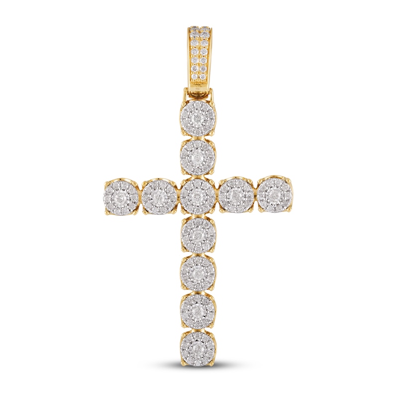 Men’s Diamond Cross Pendant 2-1/2 ct tw 10K Yellow Gold